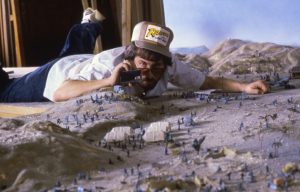 Director Steven Spielberg on the set of "Raiders of the Lost Ark".
