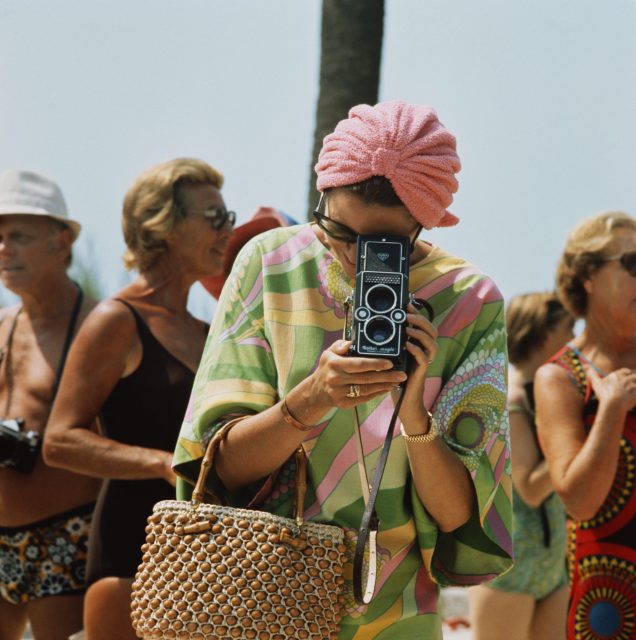 Grace Kelly taking a photograph, 1972