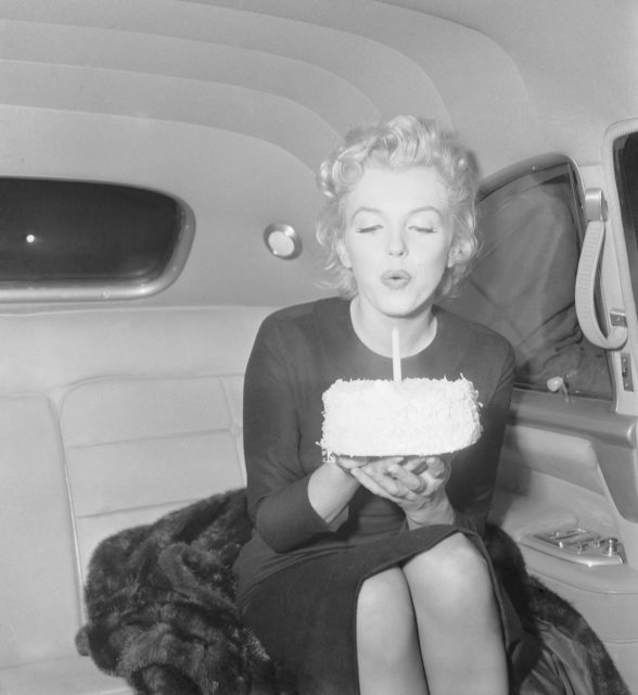 Marilyn Monroe celebrating her 30th birthday 