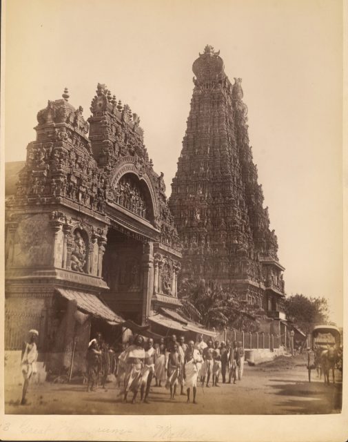 Meenakshi Temple, early 1900s. (Photo Credit: Universal History Archive/ Getty Images)