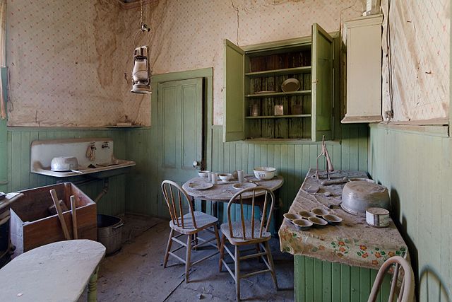 Kitchen of the Miller House in Bodie, California