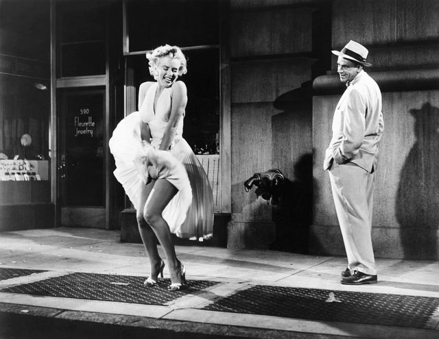 Marilyn Monroe and Tom Ewell on the set of The Seven Year Itch