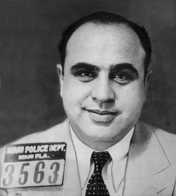 Mugshot of Al Capone with Miami Police Department identification