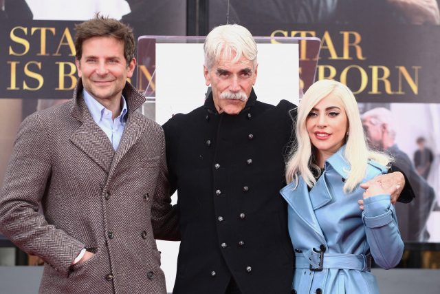 Bradley Cooper, Sam Elliott and Lady Gaga attend The TCL Chinese Theatre Hosts Sam Elliott Hand And Footprint Ceremony at TCL Chinese Theatre on January 7, 2019 in Hollywood, California.