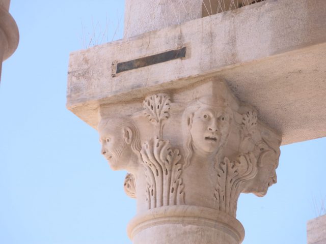 Capital of column at the top of the leaning tower of Pisa