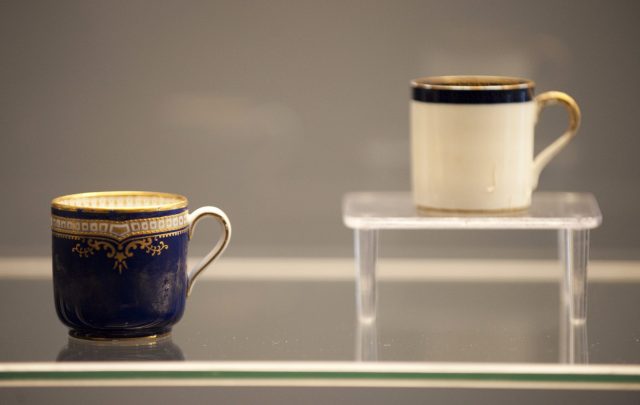 Two cups pulled from the Titanic on display 