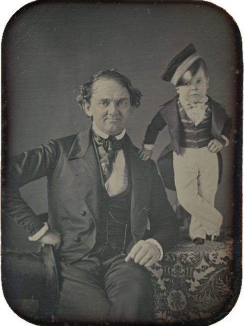daguerreotype of Phineas Taylor Barnum & Charles Sherwood Stratton