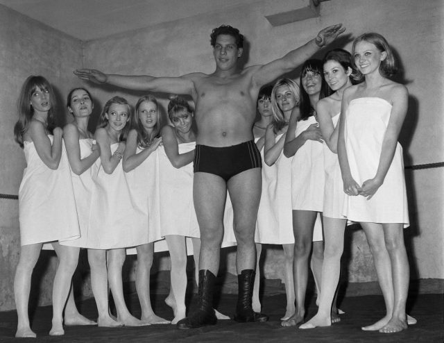 Andre the giant at a fashion exhibition