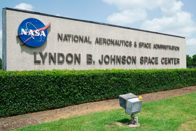 Sign outside of NASA's Johnson Space Center