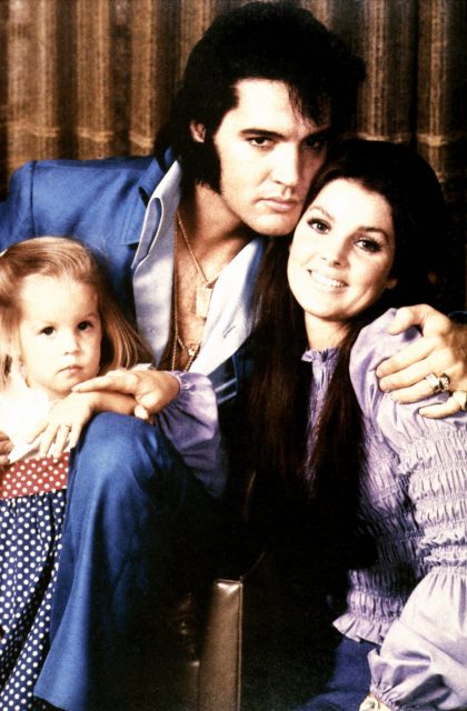 Lisa-Maria Presley, Priscilla Presley and Elvis Presley 