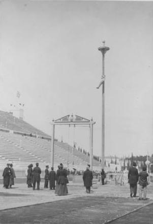 Rope climbing event at the 1896 Olympics 