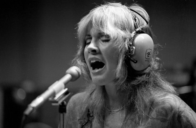 Stevie Nicks during a recording session, 1975 