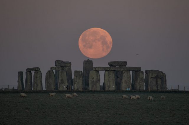 The moon over Stonehenge