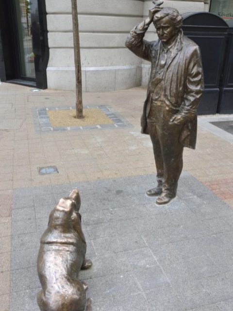 Statue of Columbo and Dog in Budapest
