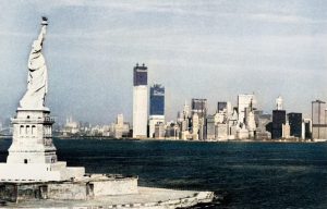 View of the World Trade Center from across the Hudson River