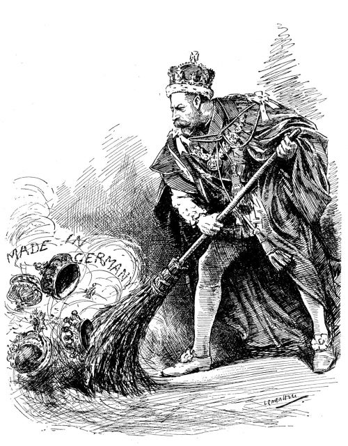 Cartoon of King George V changing his surname 