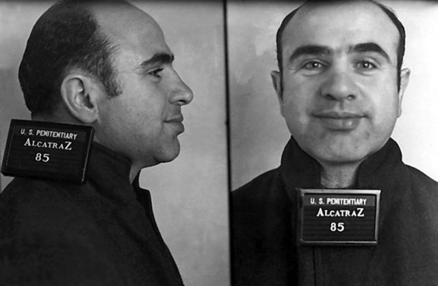 Al Capone's mugshot upon entering Alcatraz 