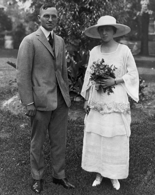 Harry and bess truman on their wedding day