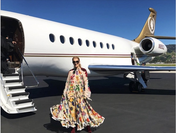Celine Dion boarding her private jet 