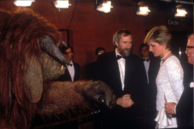 Diana, Princess of Wales, Royal Command Premiere of Labyrinth, London, With Ludo and Jim Henson, 1st December 1986. (Photo Credit: John Shelley Collection/Avalon/Getty Images)