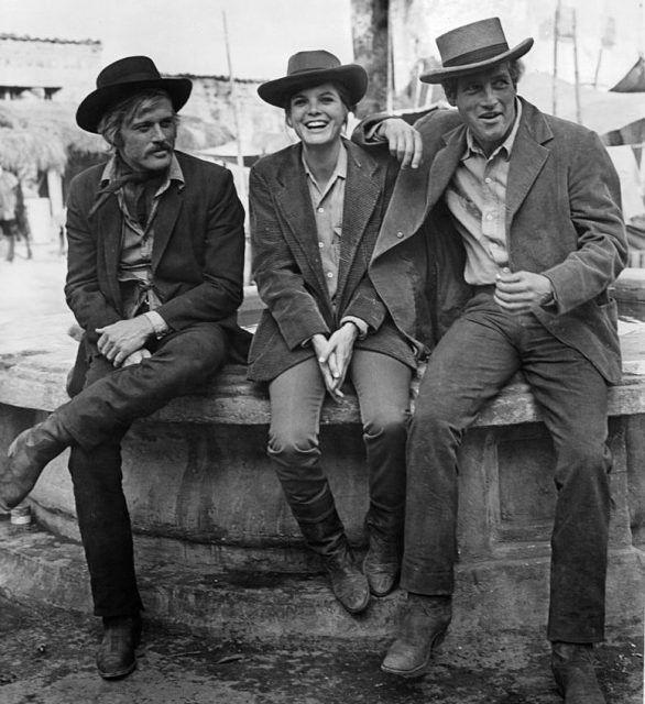 Robert redford, katharine ross, and paul newman in a scene from the film ‘butch cassidy and the sundance kid’, 1969. (photo credit: 20th century-fox/getty images)