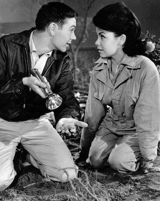 Tommy kirk, as merlin jones, and annette funicello as jennifer, in a publicity still for ‘the misadventures of merlin jones’, directed by robert stevenson, 1964. (photo credit: silver screen collection/getty images)
