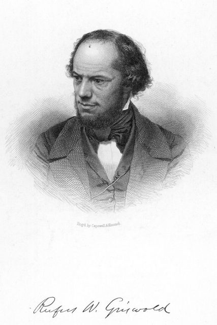 Circa 1850: rufus wilmot griswold (1815 – 1857), american critic, literary editor ‘graham’s magazine’ 1842-43, literary executor of edgar allan poe, whom he slandered, edited poetry anthologies. Original artwork: engraving by capewell & kimmel. (photo credit: hulton archive/getty images)