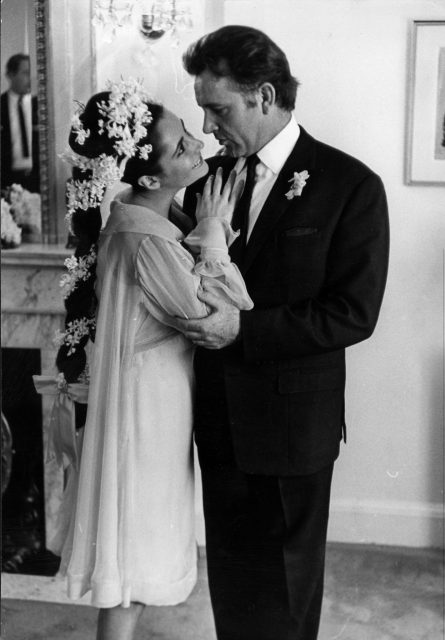 Liz Taylor and Richard Burton at their first wedding 