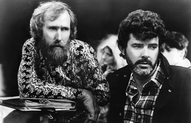 Jim Henson and George Lucas in publicity portrait for the film ‘Labyrinth’, 1986. (Photo Credit: TriStar/Getty Images)