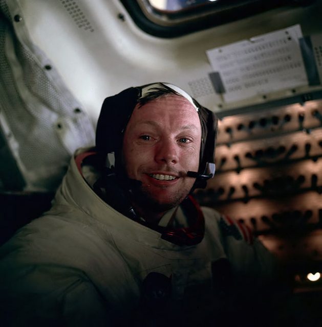 Neil armstrong in his spacesuit