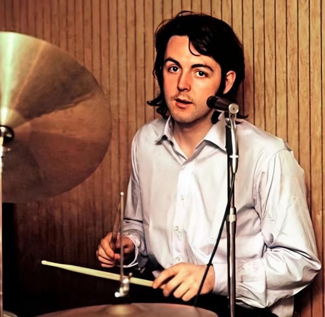 Paul mccartney playing drums