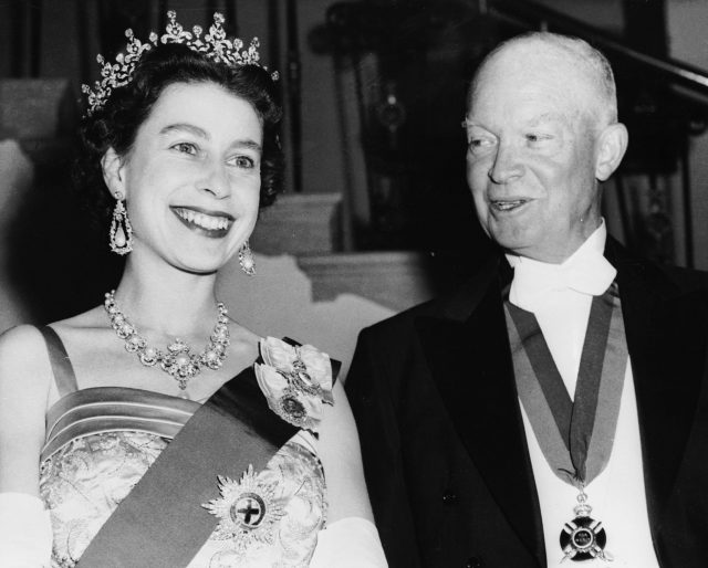 Queen Elizabeth and Dwight Eisenhower 