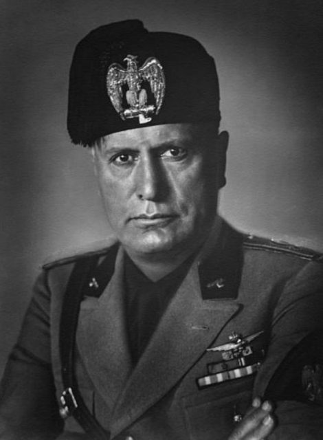 Official portrait of Benito Mussolini