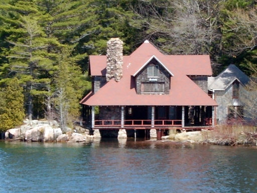 Cottage along the water