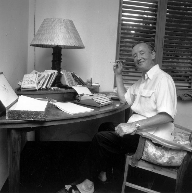 British spy writer Ian Fleming at his home, Goldeneye, in Jamaica. (Photo Credit: Harry Benson/Express Newspapers/Getty Images)