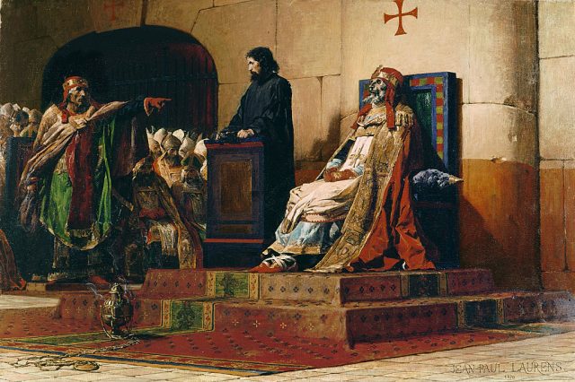 Pope formosus and stephen vii, 1870. Found in the collection of musée des beaux-arts, nantes. Artist: laurens, jean-paul (1838-1921). (photo credit: fine art images/heritage images/getty images)