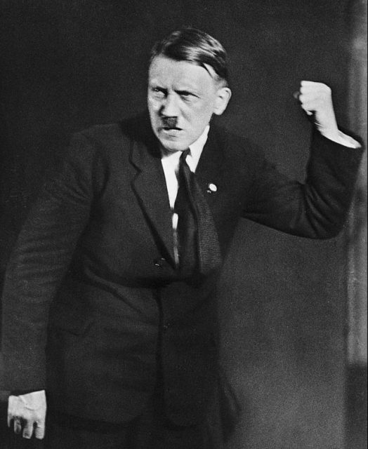 Hitler clenching fist during a tirade against marxism (photo credit: © hulton-deutsch collection/corbis/corbis via getty images)