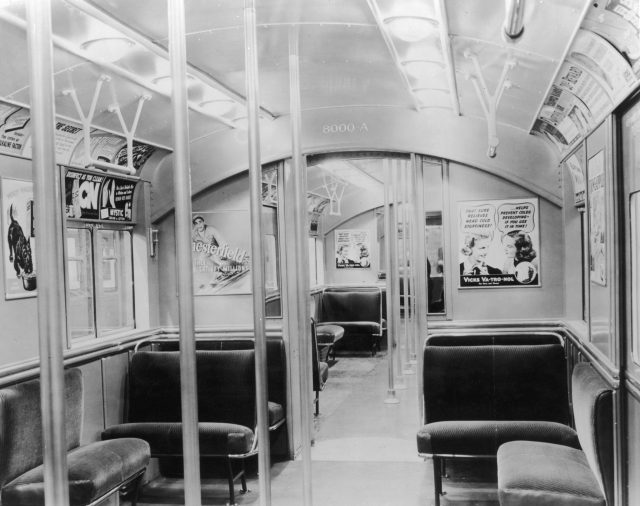 Interior of a subway car 