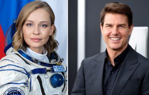 Yulia Peresild in a spacesuit + Tom Cruise smiling