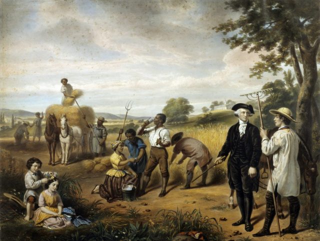 George Washington with his slaves 