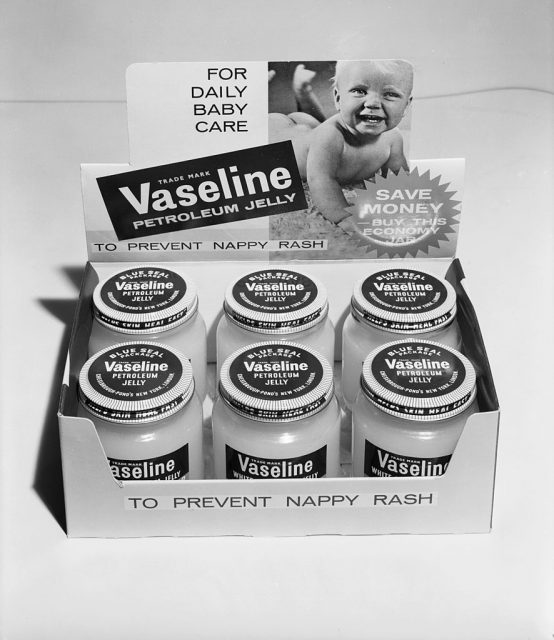 Jars of vaseline advertised as ‘designed to prevent nappy rash’. (Photo Credit: Chaloner Woods/Getty Images)