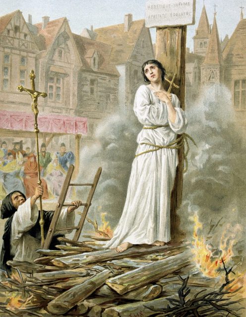 Joan of arc being burnt at the stake