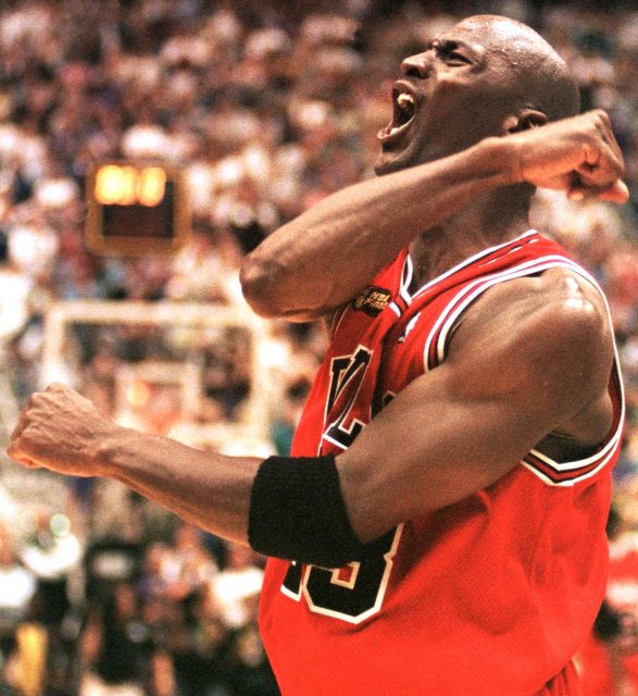 Michael Jordan celebrating 