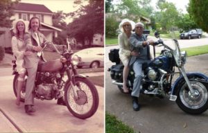 Recreating a photo on a motorcycle