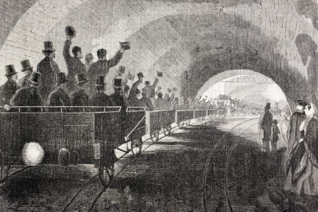 Trial run of London Underground 1862 