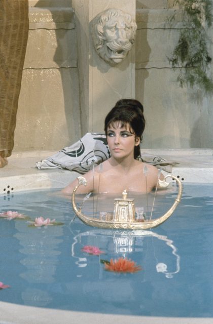 Elizabeth Taylor on the set of Cleopatra 