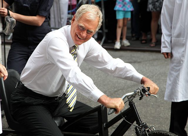 David Letterman on a bike