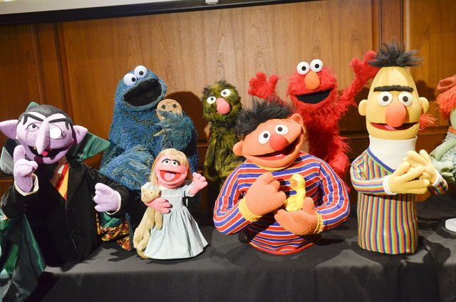 More than 20 puppets and props donated from the Jim Henson Family including Miss Piggy, Elmo, Ernie, Bert, Cookie Monster, Count Von Count, and Prairie Dawn during a ceremony at National Museum Of American History on September 24, 2013 in Washington, DC. (Photo Credit: Kris Connor/Getty Images)