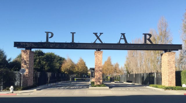 The gates to Pixar's campus