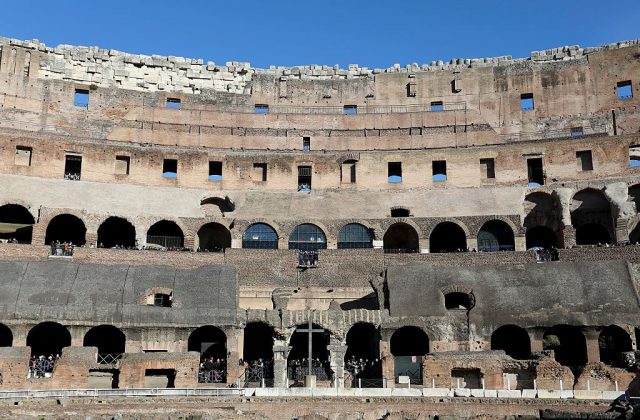 View from the inside of the Colosseum